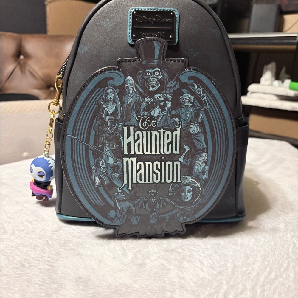 Loungefly Haunted Mansion Black and Blue Backpack